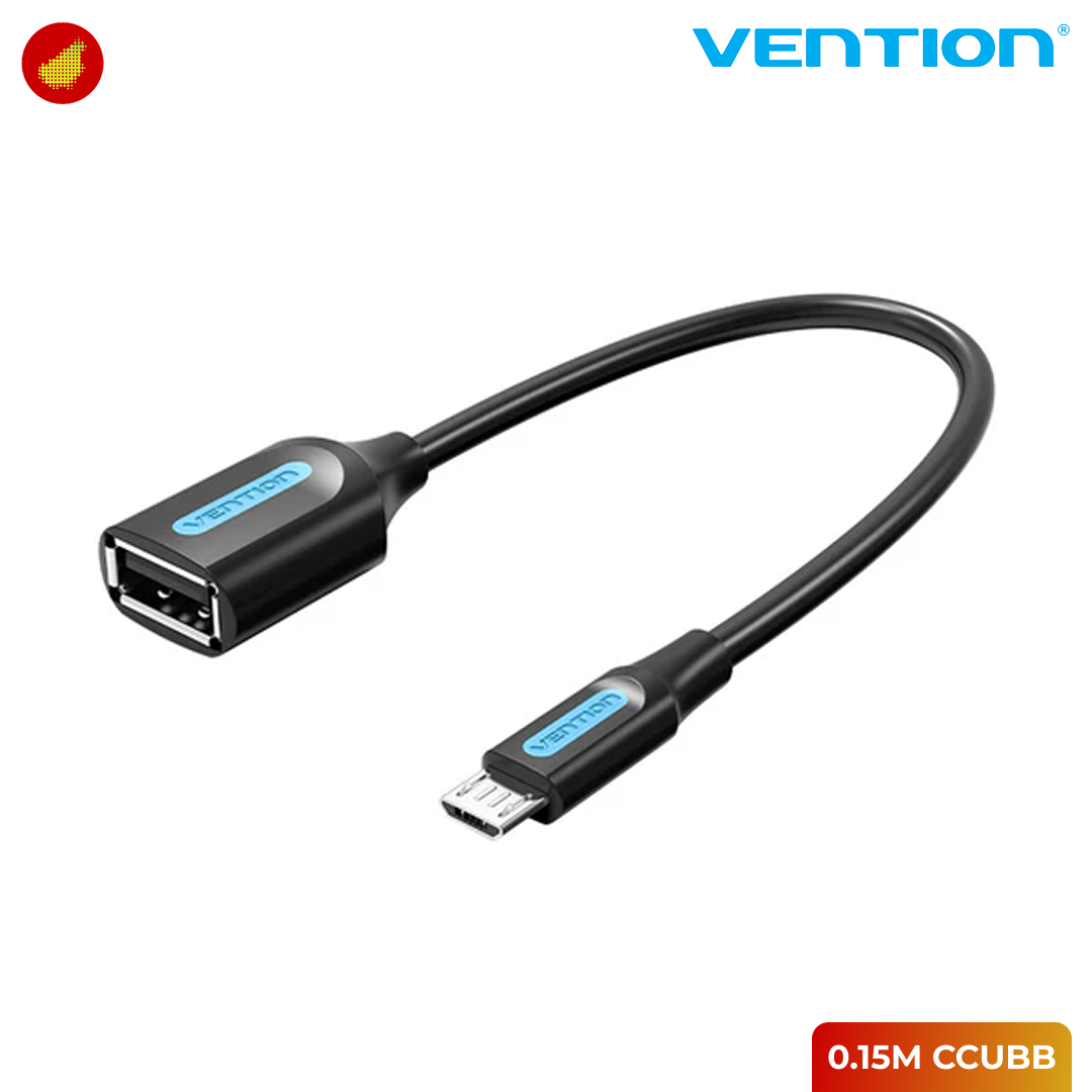 Vention USB 2.0 Micro-B Male to USB-A Female OTG Cable - CCUBB