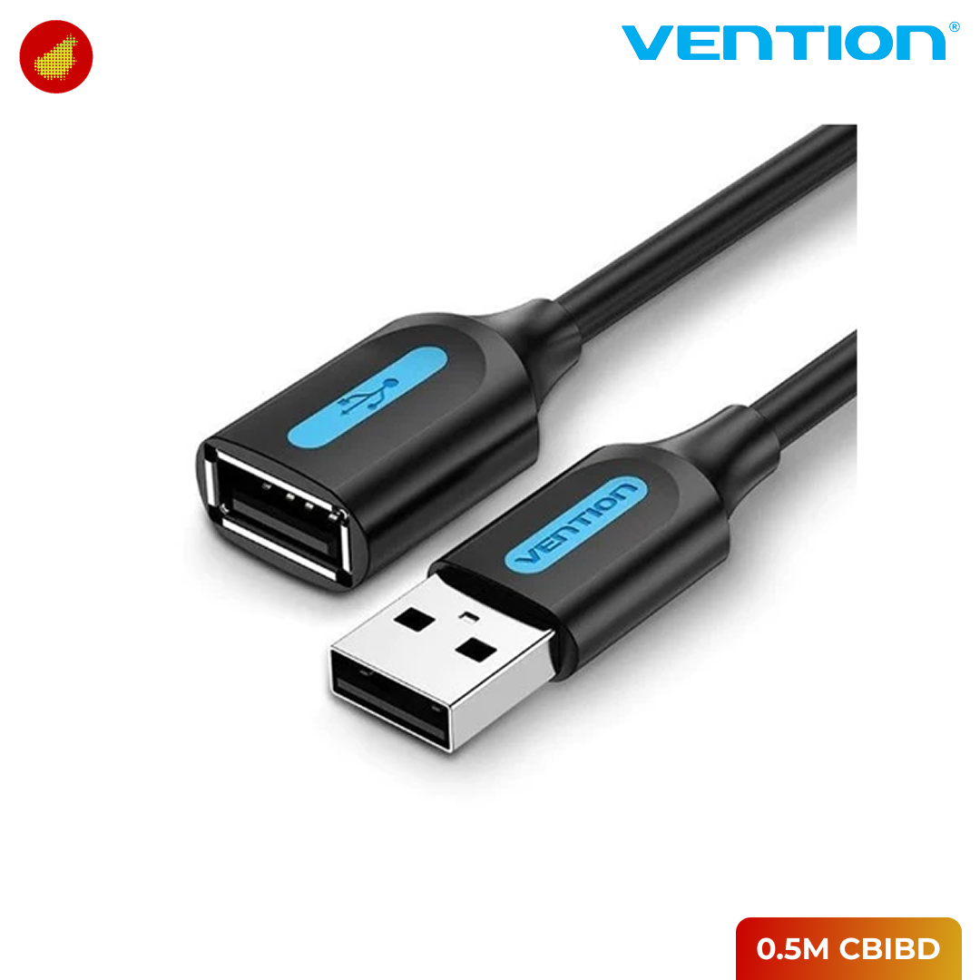 Vention USB 2.0 Extension USB A Male To USB A Female - 0.5 Meter CBIBD | 1 Meter CBIBF | 1.5 Meter CBIBG | 2 Meter CBIBH | 3 Meter CBIBI | 5 Meter CBIBJ