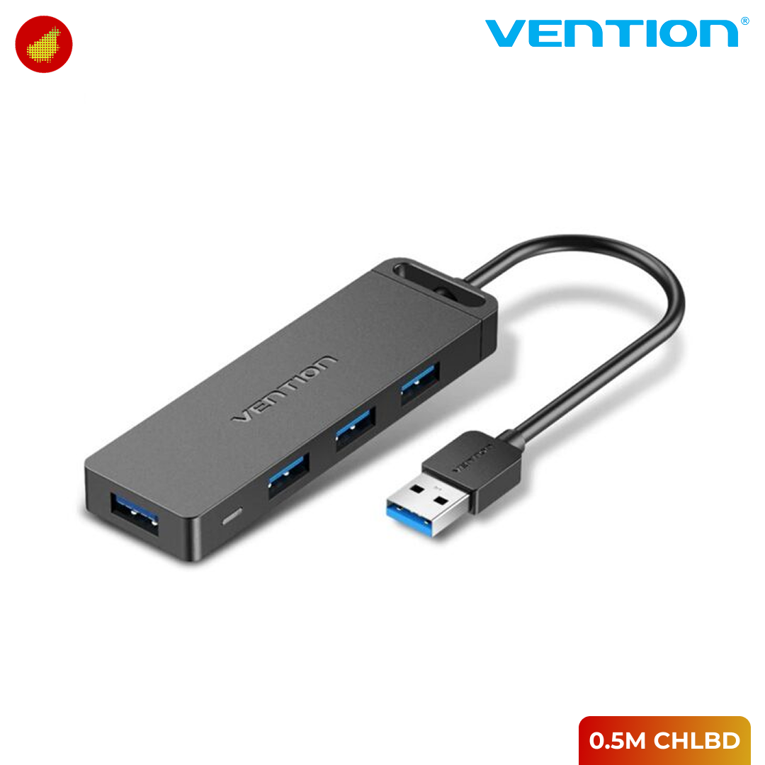 Vention USB 3.0 Hub 4 Port with Power Supply - 0.5 Meter