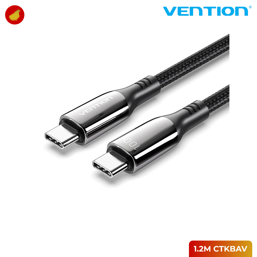 Vention Cotton Braided USB 2.0 C Male to C Male 5A Cable Zinc Alloy Type