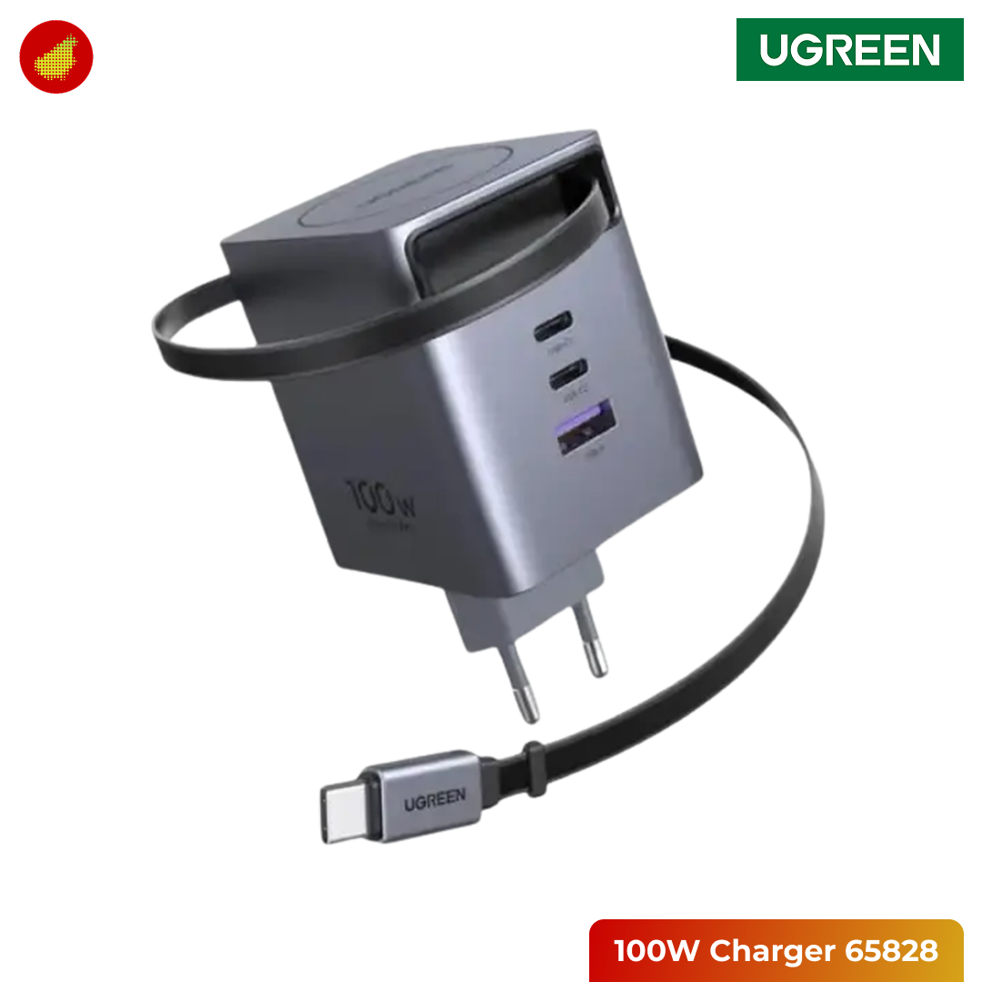 UGREEN Nexode Pro GaN 100W Charger with Retractable USB-C Cable