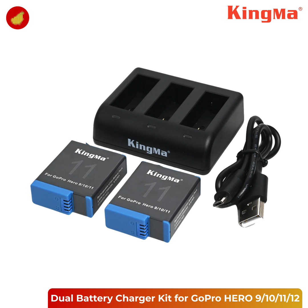 KingMa Dual Battery Charger Kit for GoPro HERO 9/10/11/12