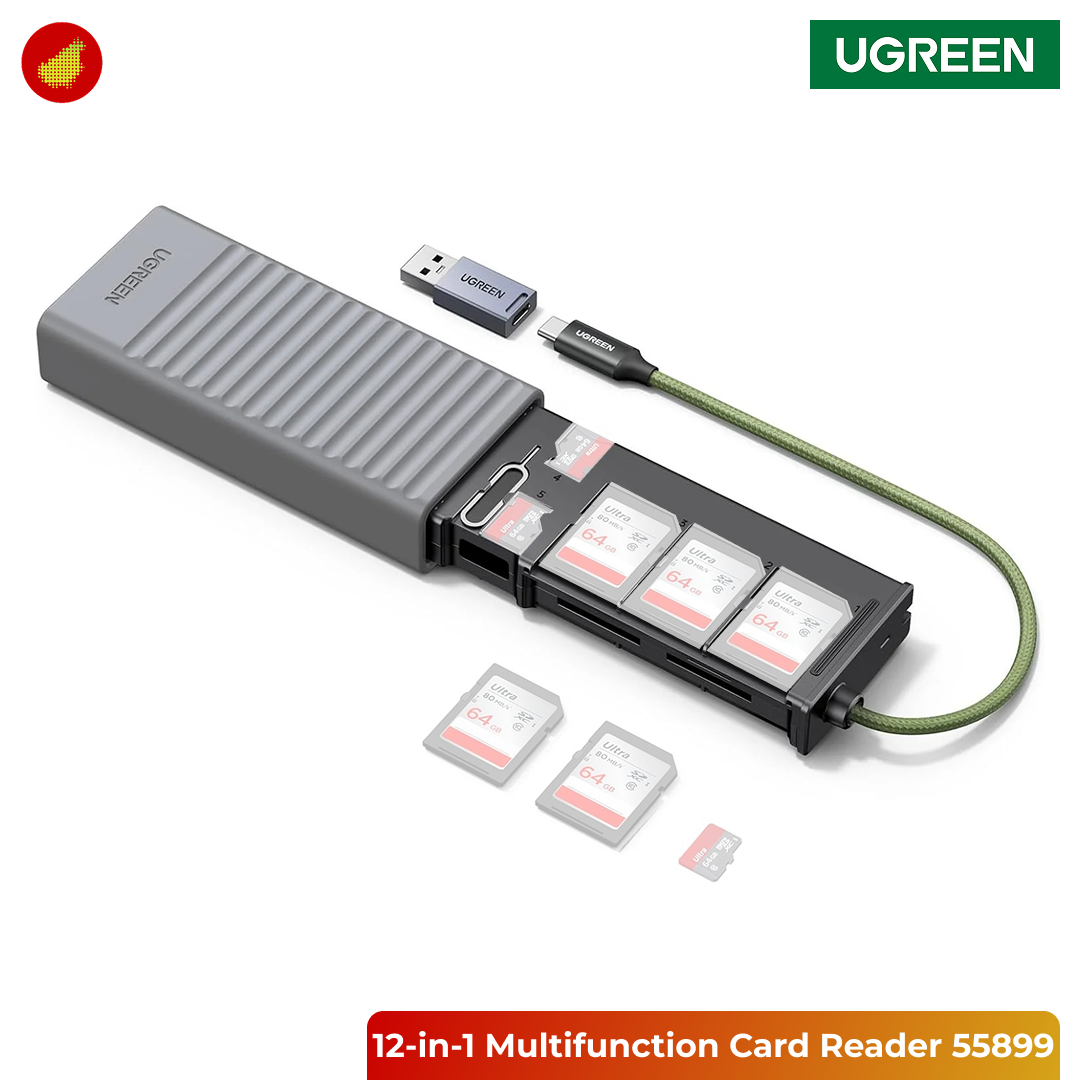 UGREEN 12-in-1 Multifunction Card Reader with Strorage - 55899