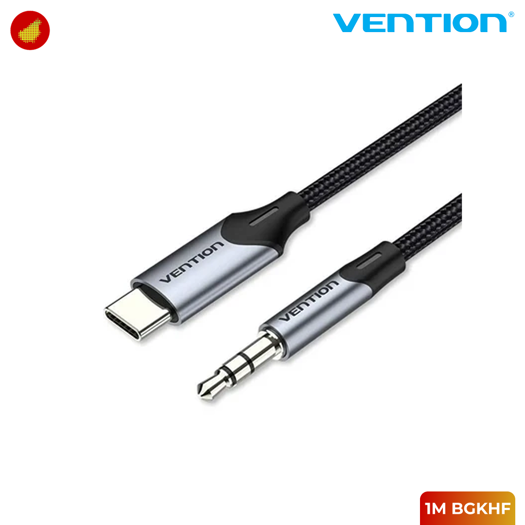 Vention USB-C Male to 3.5mm Male Audio AUX Jack Cable - 1 Meter BGKHF