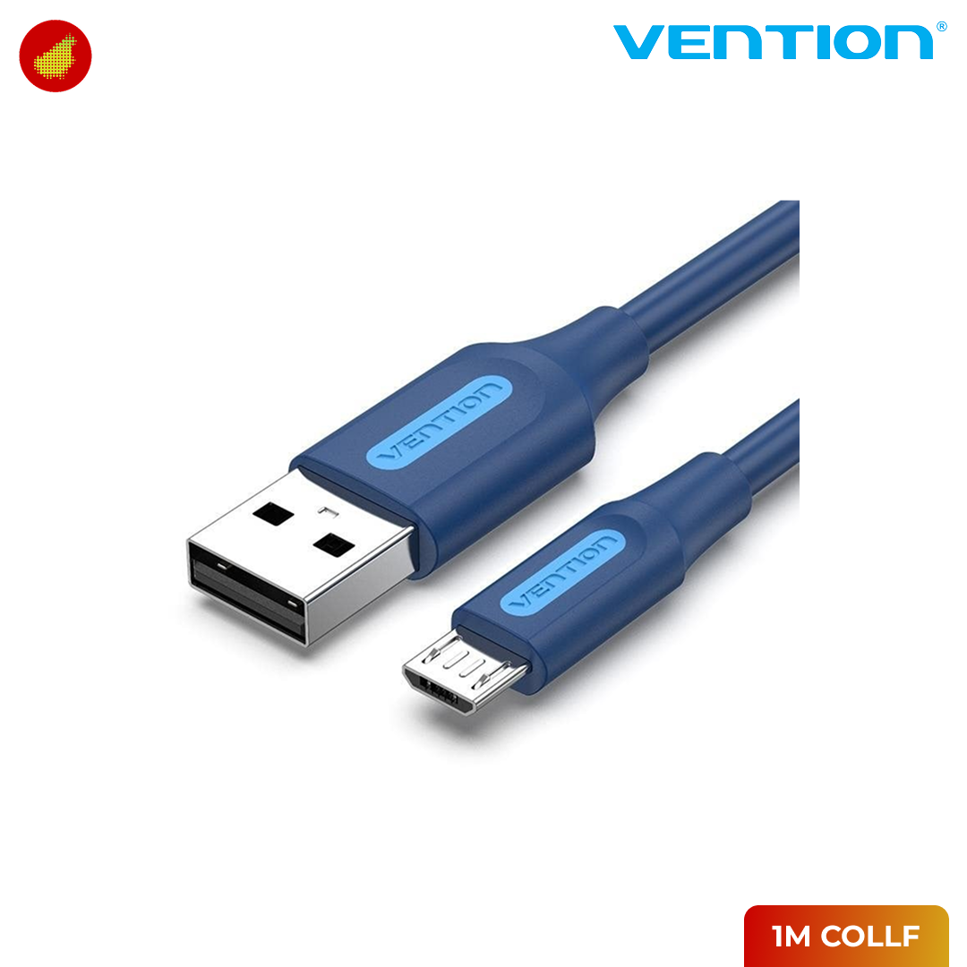 Vention USB 2.0 A Male to Micro-B Male 3A Cable - 0.25 Meter COLBC | 0.5 Meter COLBD | 1 Meter COLBF COLSF COLLF | 1.5 Meter COLBG | 2 Meter COLBH | 3 Meter COLBI