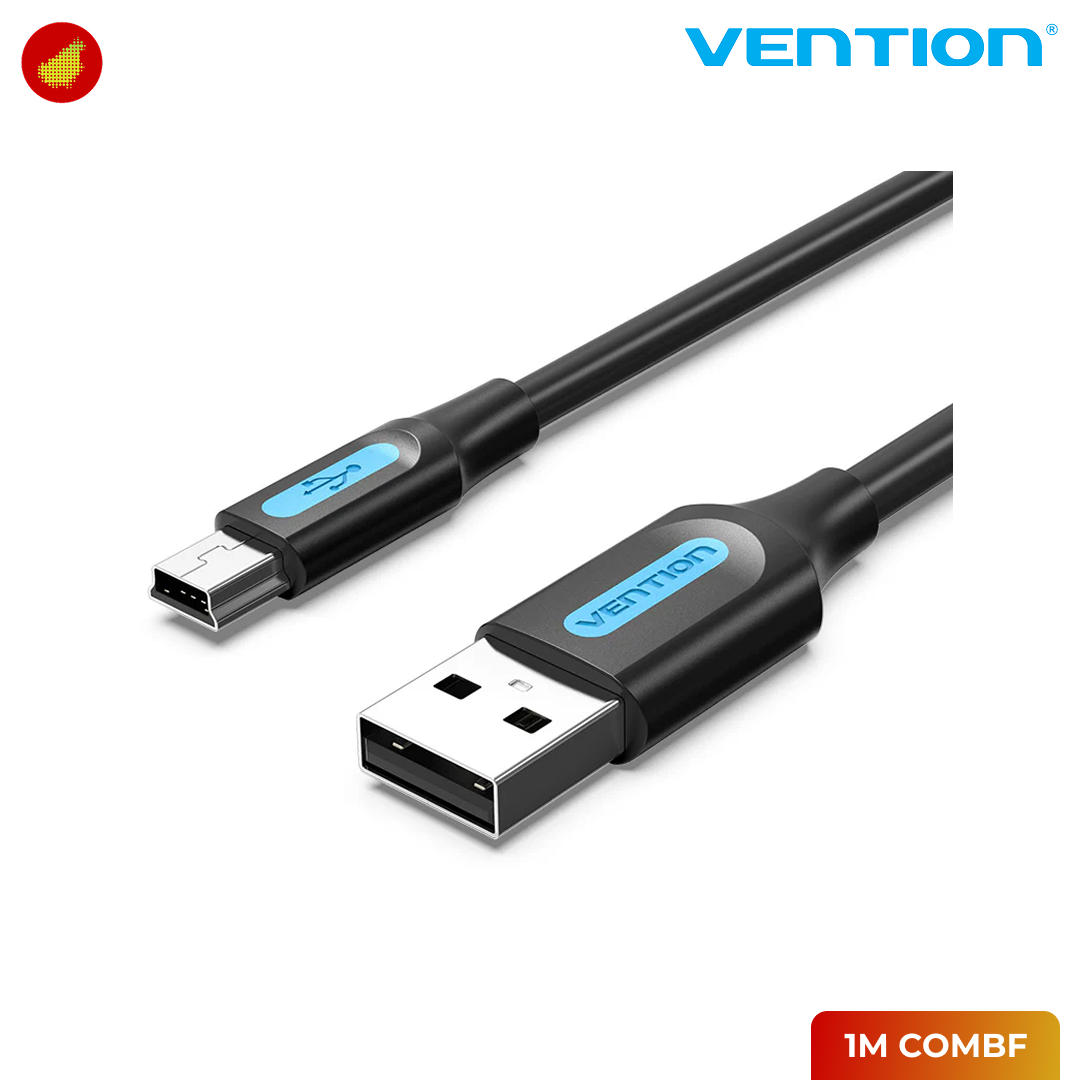 Vention USB 2.0 A Male to Mini-B Male Cable PVC Type - 0.5 Meter COMBD | 1 Meter COMBF | 1.5 Meter COMBG | 2 Meter COMBH | 3 Meter COMBI