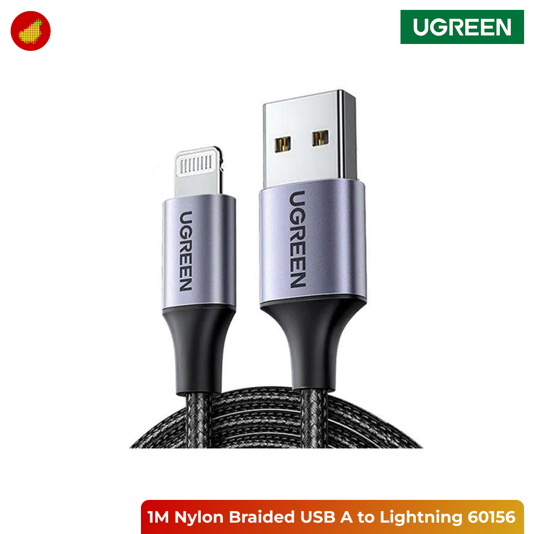 UGREEN USB A Male to Lightning Male Cable Nylon Braided