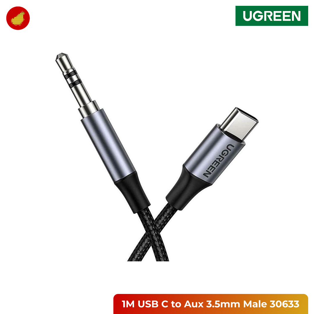 UGREEN Nylon Braided USB Type C Male to Aux 3.5mm Male