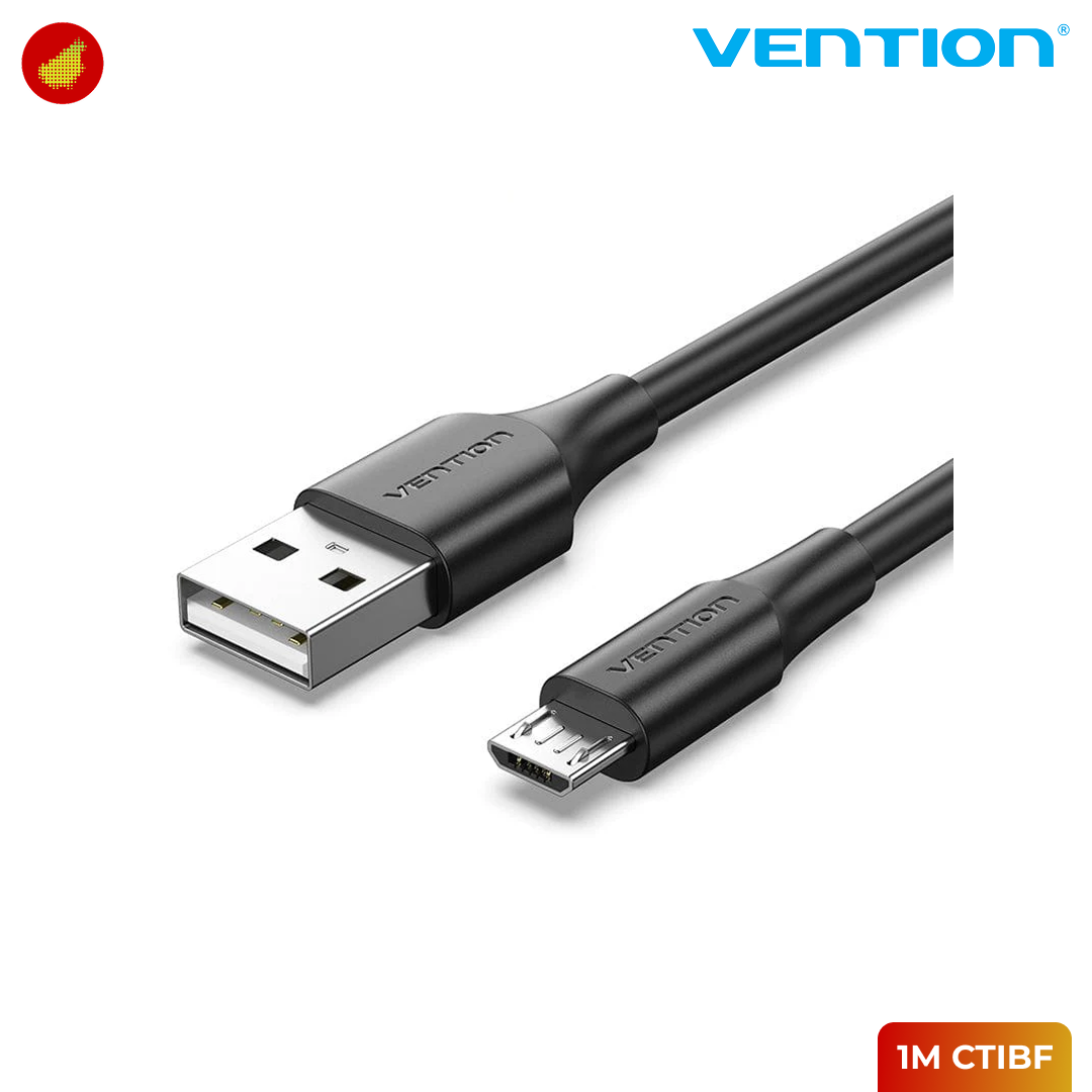 Vention USB 2.0 A Male to Micro-B Male 2A Cable Black - 1 Meter CTIBF | 3 Meter CTIBI