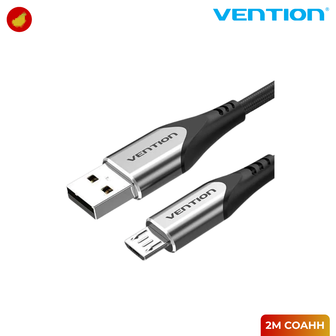 Vention Cotton Braided USB 2.0 A to Micro USB 3A Cable Aluminum Alloy Type - 1 Meter COAHF | 1.5 Meter COAHG | 2 Meter COAHH