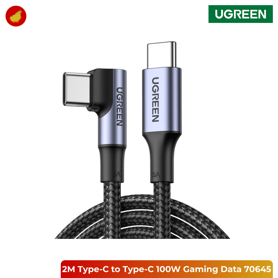 UGREEN PD Type-C to Type-C 100W Gaming Data Nylon Cable - 2 Meter 70645