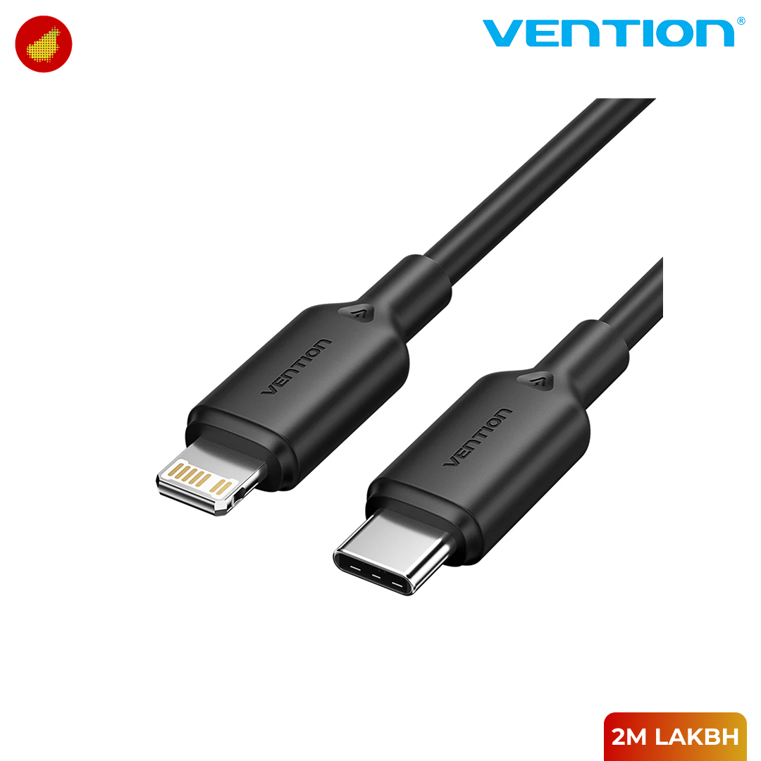 Vention USB 2.0 Type-C Male to Lightning Male 3A Cable - 1 Meter | 2 Meter