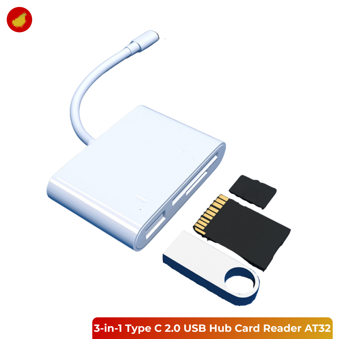 ATUX 3-in-1 Type C 2.0 USB Hub Micro SD Card Reader - AT32