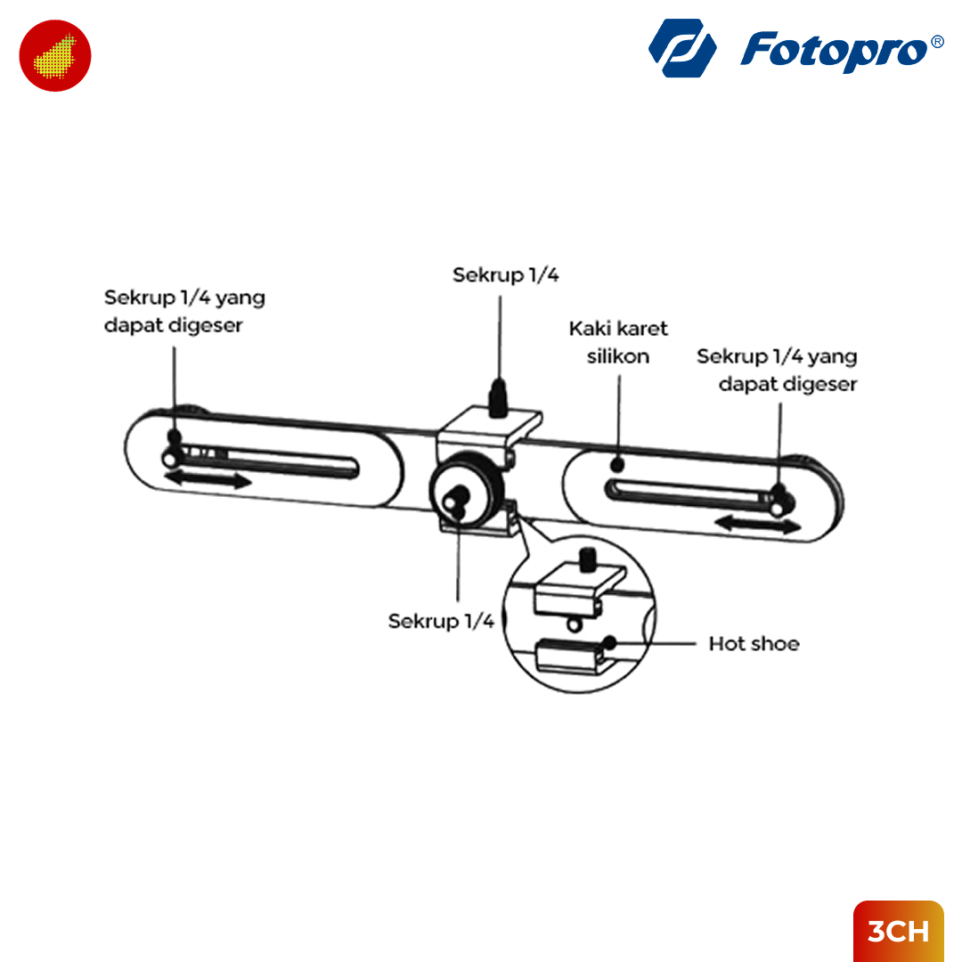 Fotopro 3CH Live Phone Holder Triple Mount