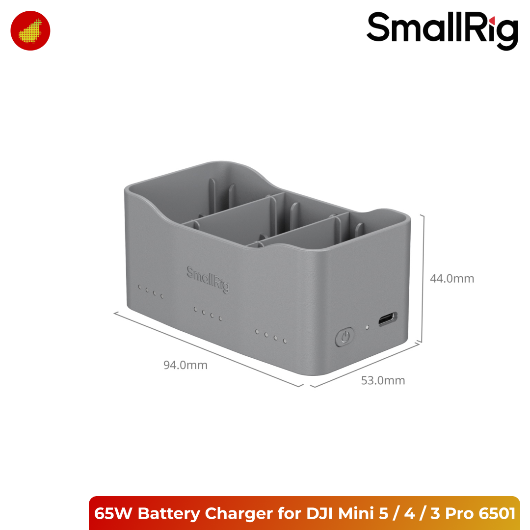 SmallRig 65W Battery Charger for DJI Mini 5 / 4 / 3 Pro - 6501