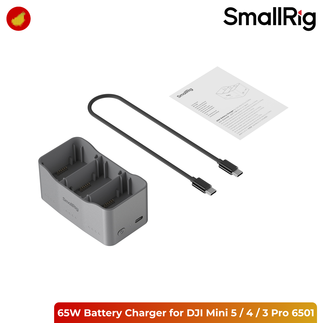 SmallRig 65W Battery Charger for DJI Mini 5 / 4 / 3 Pro - 6501