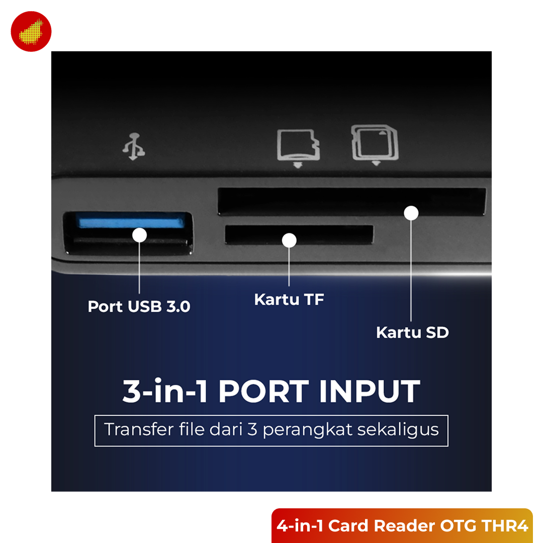 4-in-1 Card Reader OTG Micro USB Type C SD Card MicroSD USB 3.0 - THR4