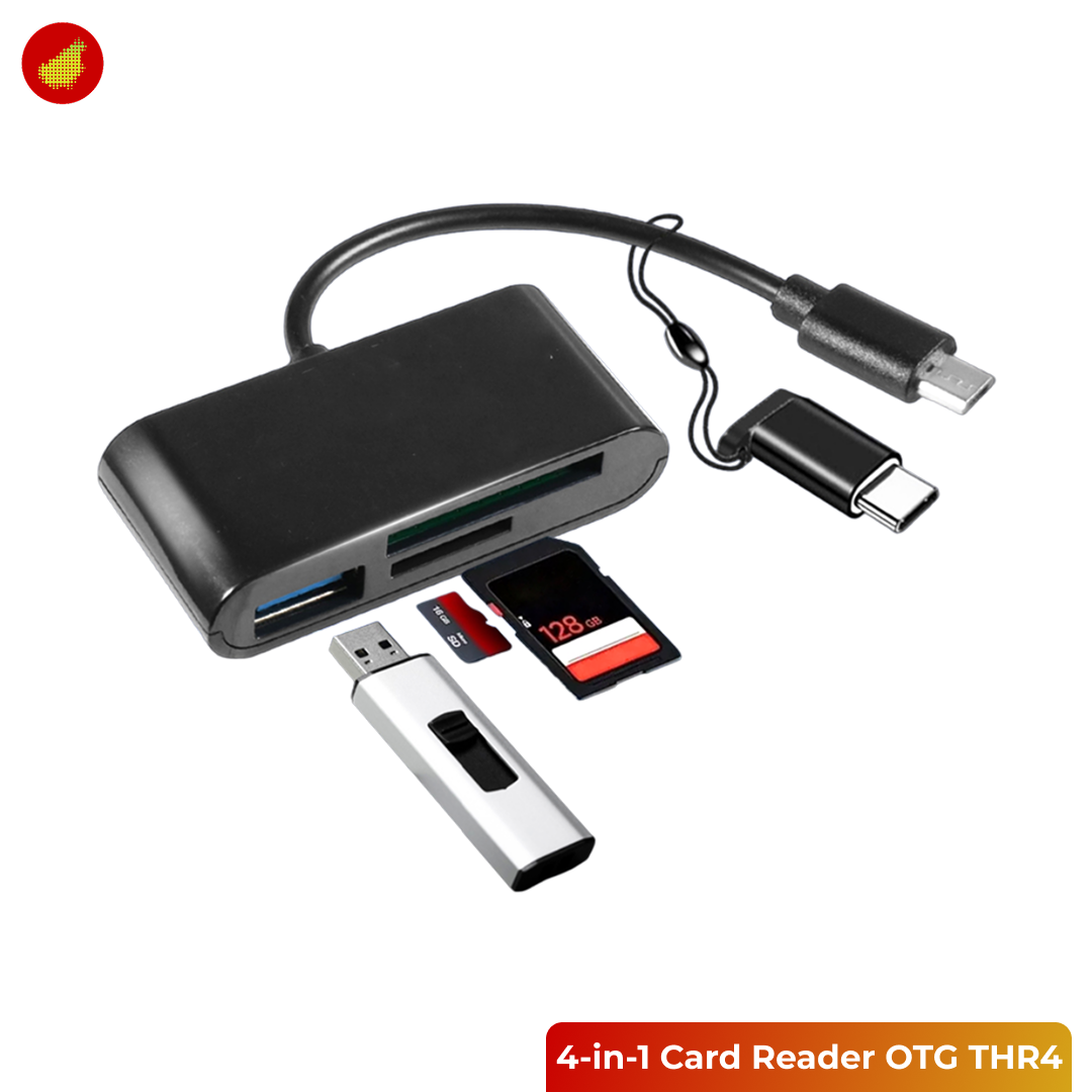4-in-1 Card Reader OTG Micro USB Type C SD Card MicroSD USB 3.0 - THR4