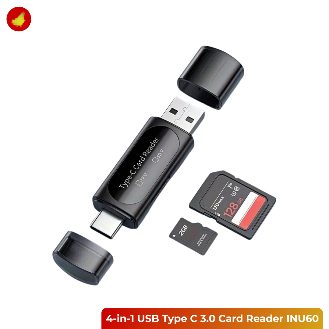 TCR 4-in-1 USB Type C 3.0 OTG Card Reader
