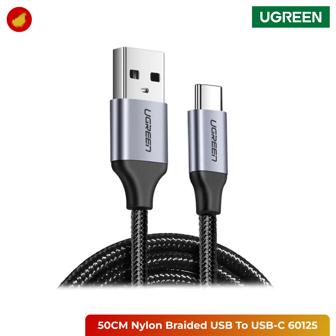 UGREEN Nylon Braided USB A Male To USB-C Male - 50cm | 2 Meter