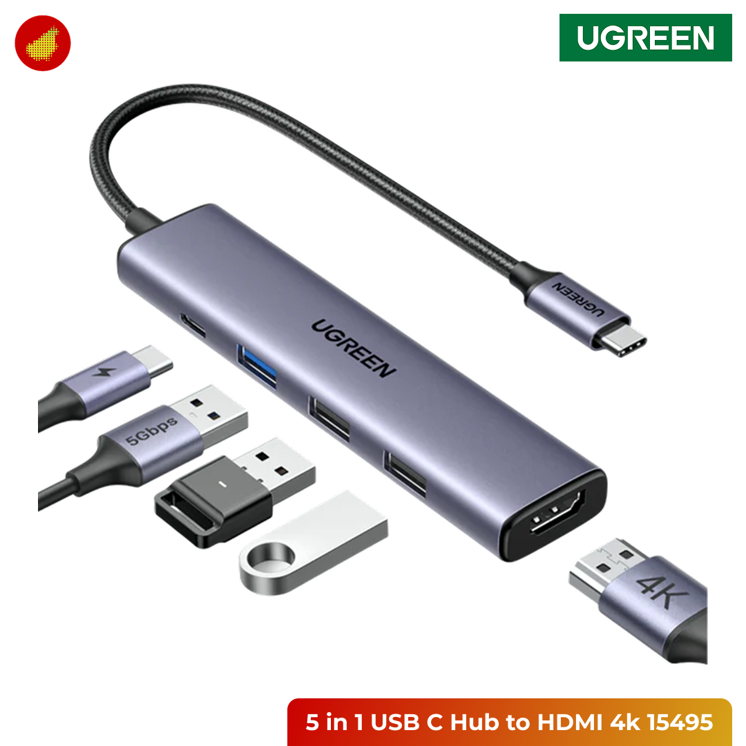 UGREEN 5 in 1 USB C Male Hub to HDMI Female 4k