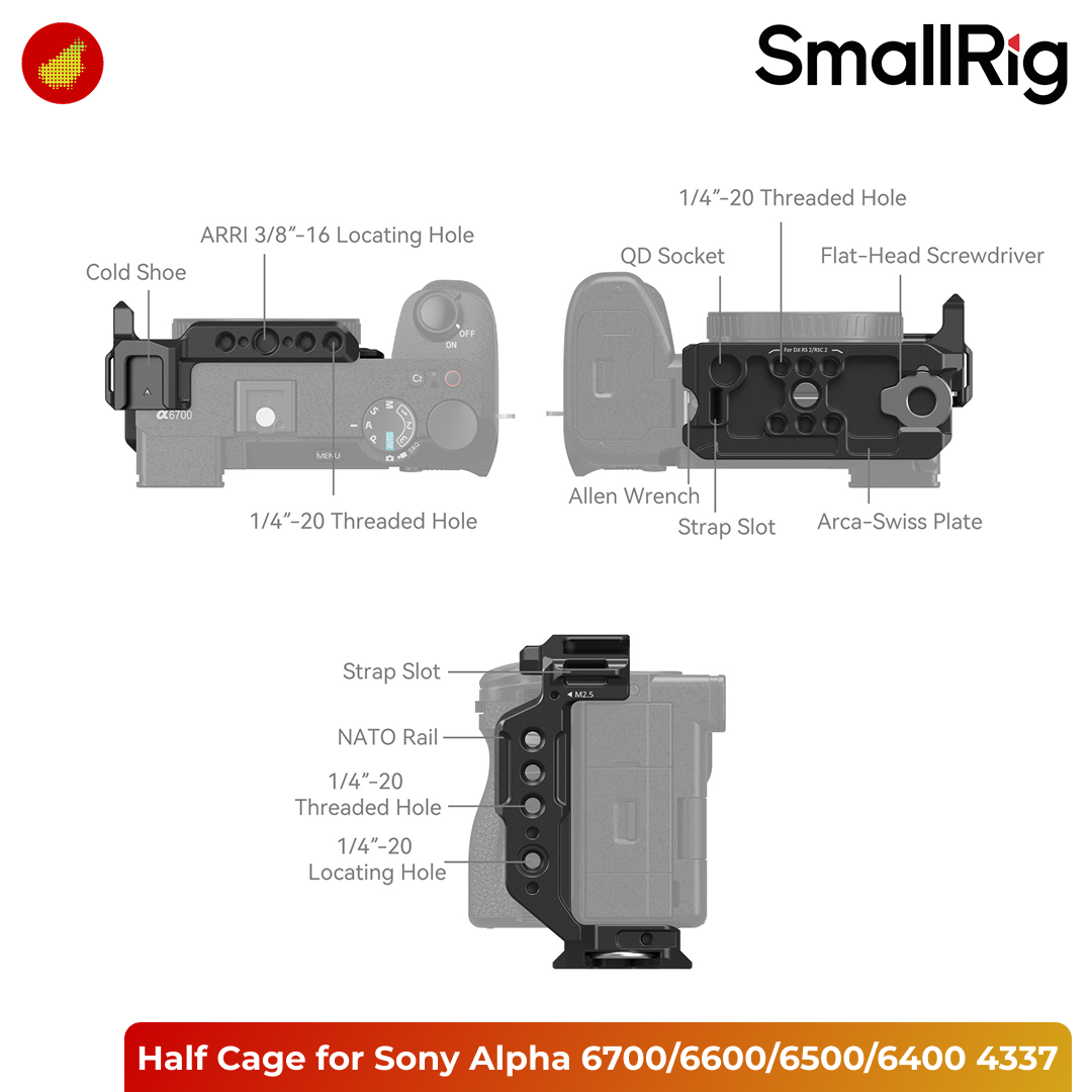 SmallRig Half Cage for Sony Alpha 6700/6600/6500/6400