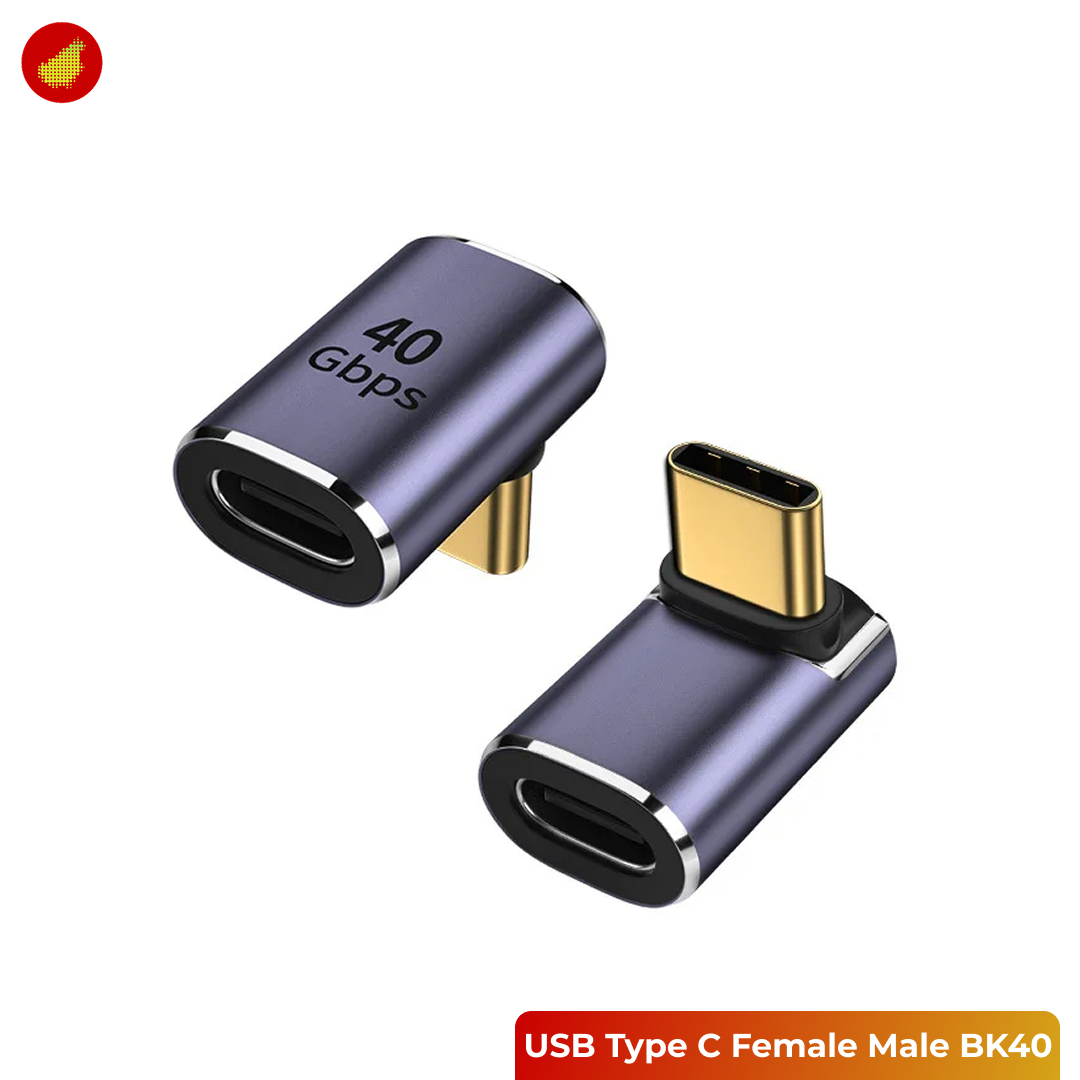 AOLLON USB Type C Female Male Adaptor Head Up and Down - BK40