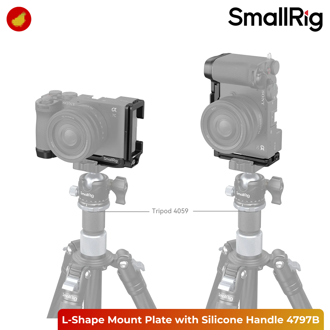 SmallRig L-Shape Mount Plate with Silicone Handle for Sony Alpha 7C II/Alpha 7CR