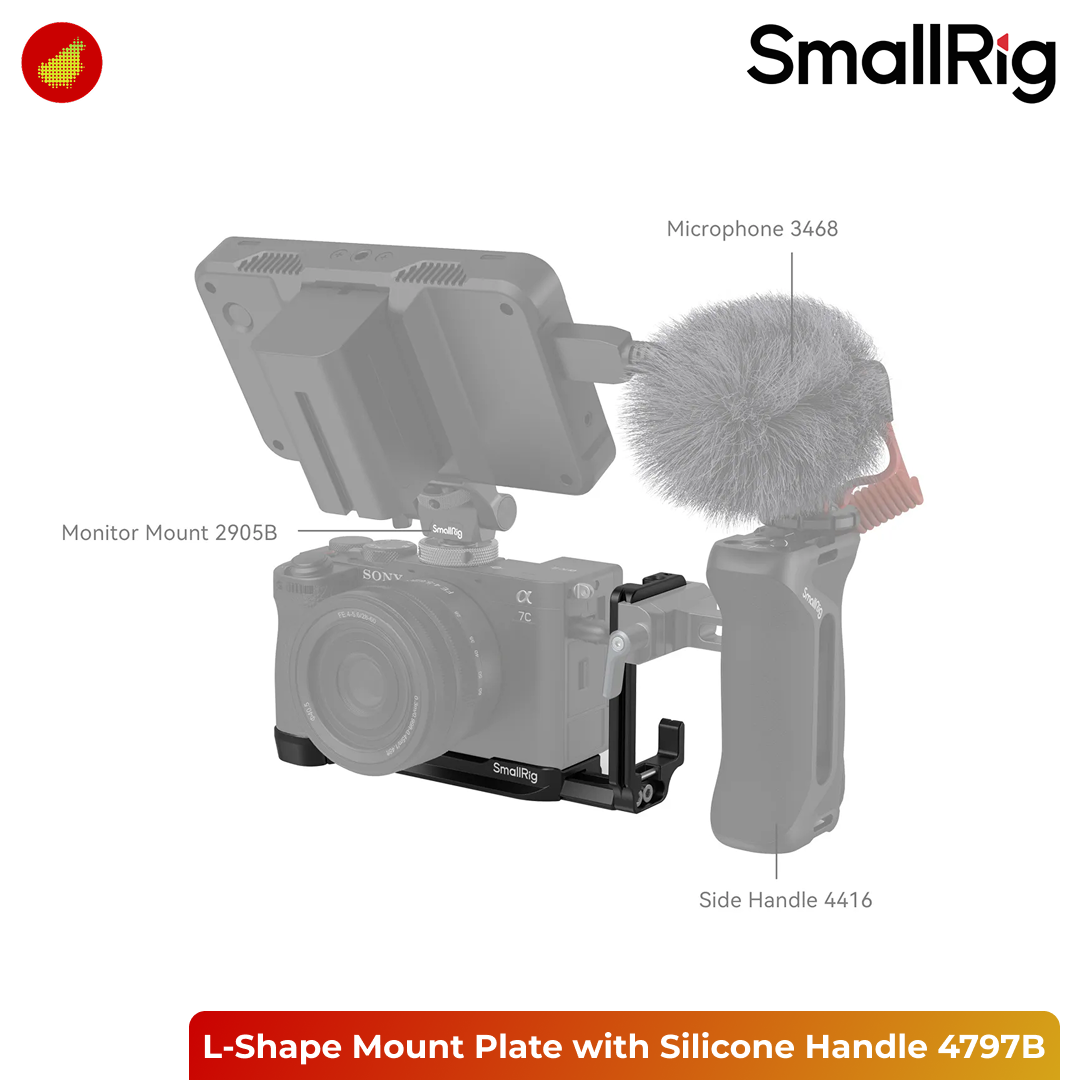 SmallRig L-Shape Mount Plate with Silicone Handle for Sony Alpha 7C II/Alpha 7CR