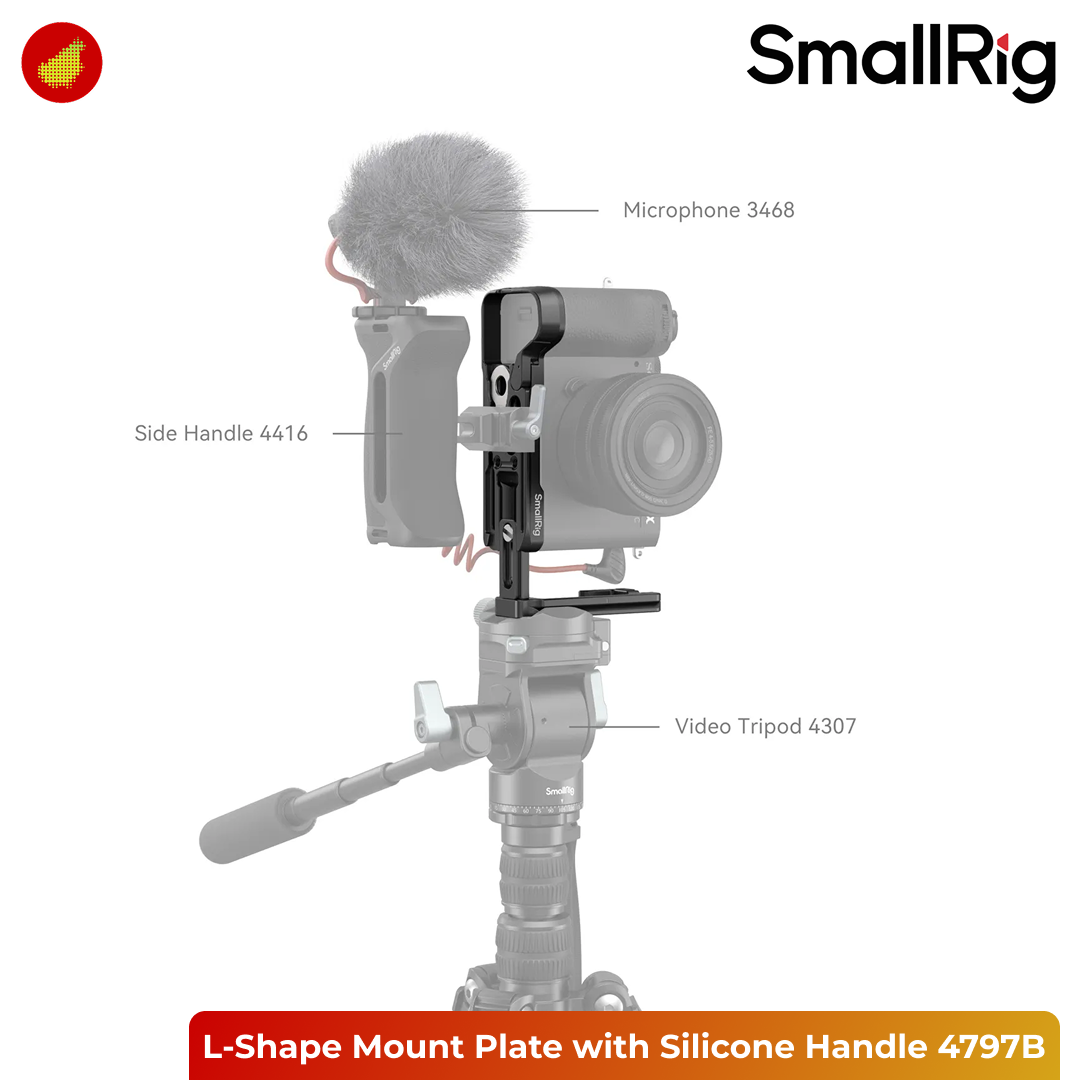 SmallRig L-Shape Mount Plate with Silicone Handle for Sony Alpha 7C II/Alpha 7CR