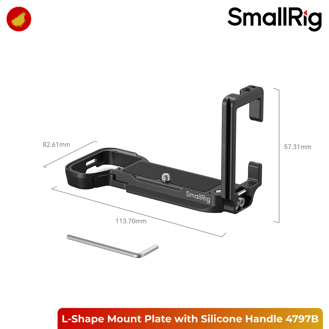 SmallRig L-Shape Mount Plate with Silicone Handle for Sony Alpha 7C II/Alpha 7CR
