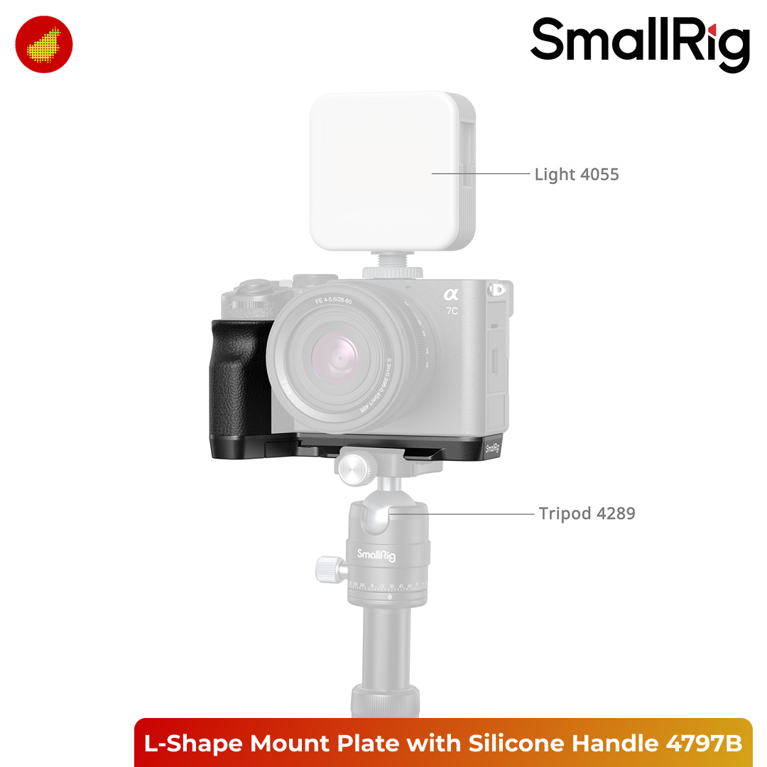 SmallRig L-Shape Mount Plate with Silicone Handle for Sony Alpha 7C II / Alpha 7CR - 4797B