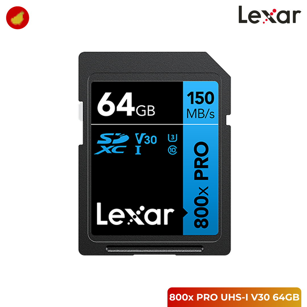 Lexar High-Performance 800x PRO SDXC UHS-I V30 Card BLUE Series - 64 GB