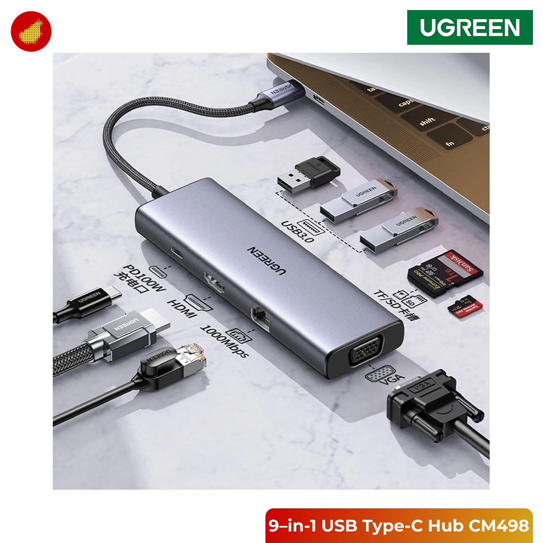 UGREEN 9–in-1 USB Type-C Multifunction Hub CM498 - 15600