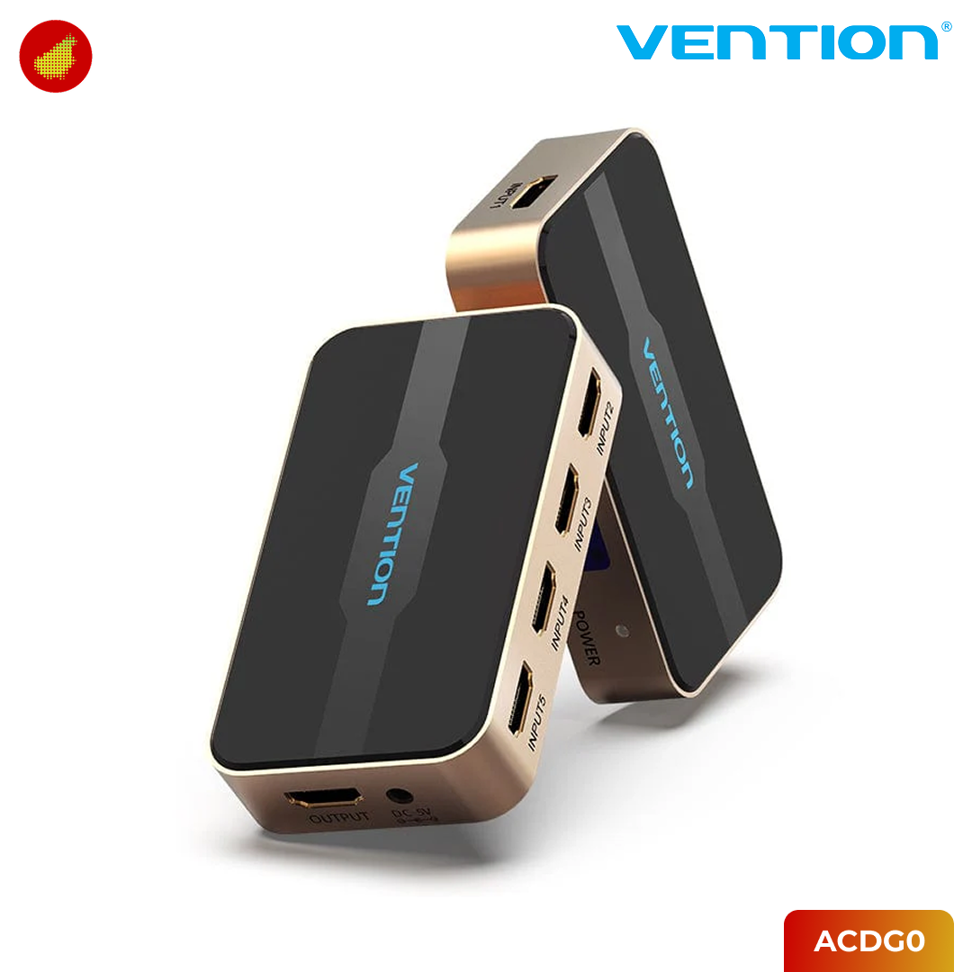 Vention 5-in-1 Out HDMI Switcher with Power Cable