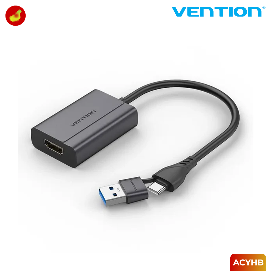 Vention USB-A + USB-C to HDMI Converter Aluminium Alloy Type - ACYHB