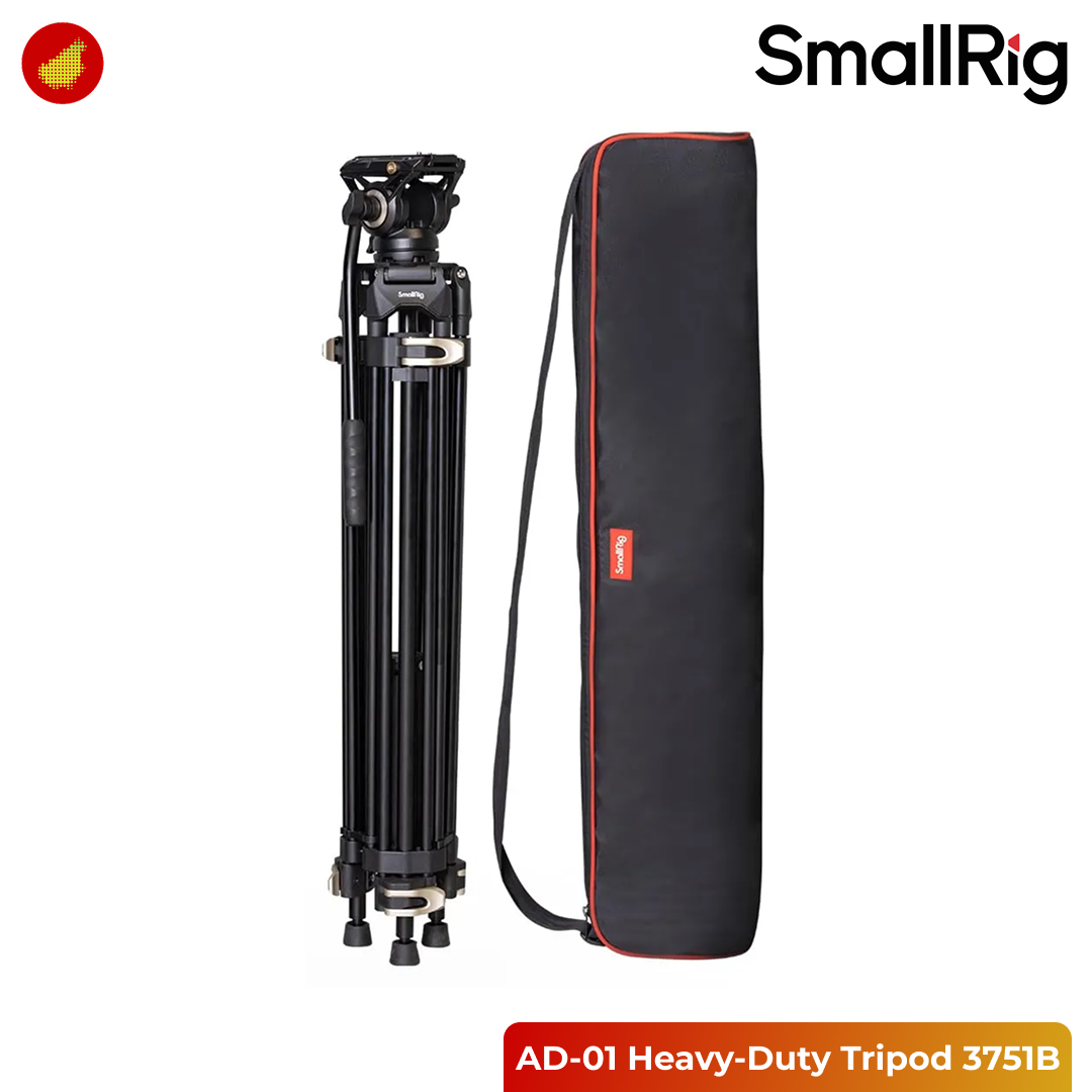 SmallRig AD-01 Heavy-Duty Tripod with Fluid Head for Video - 3751B