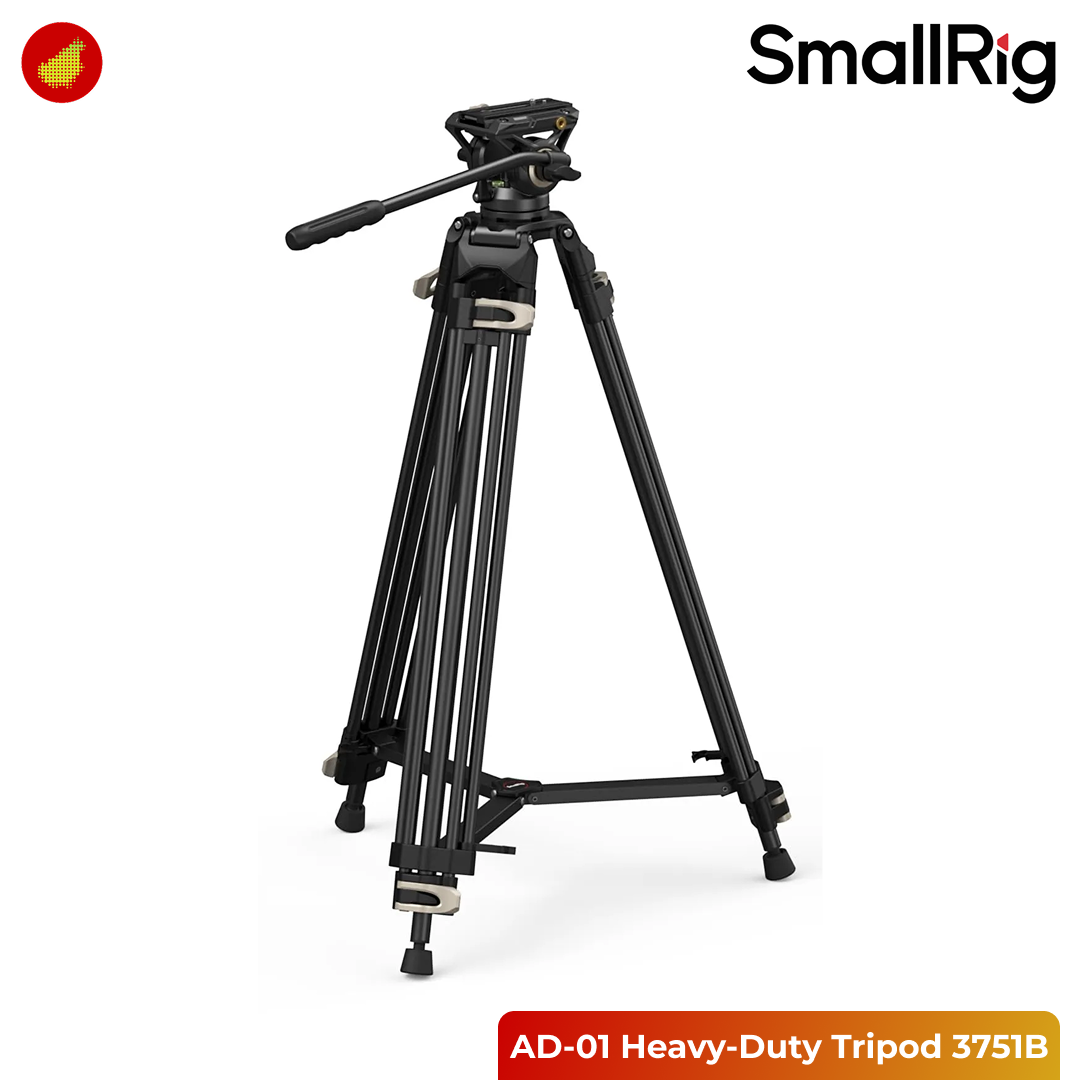 SmallRig AD-01 Heavy-Duty Tripod with Fluid Head for Video - 3751B