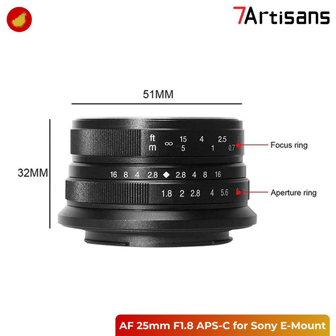 7Artisans AF 25mm F1.8 for Sony / Fujifilm