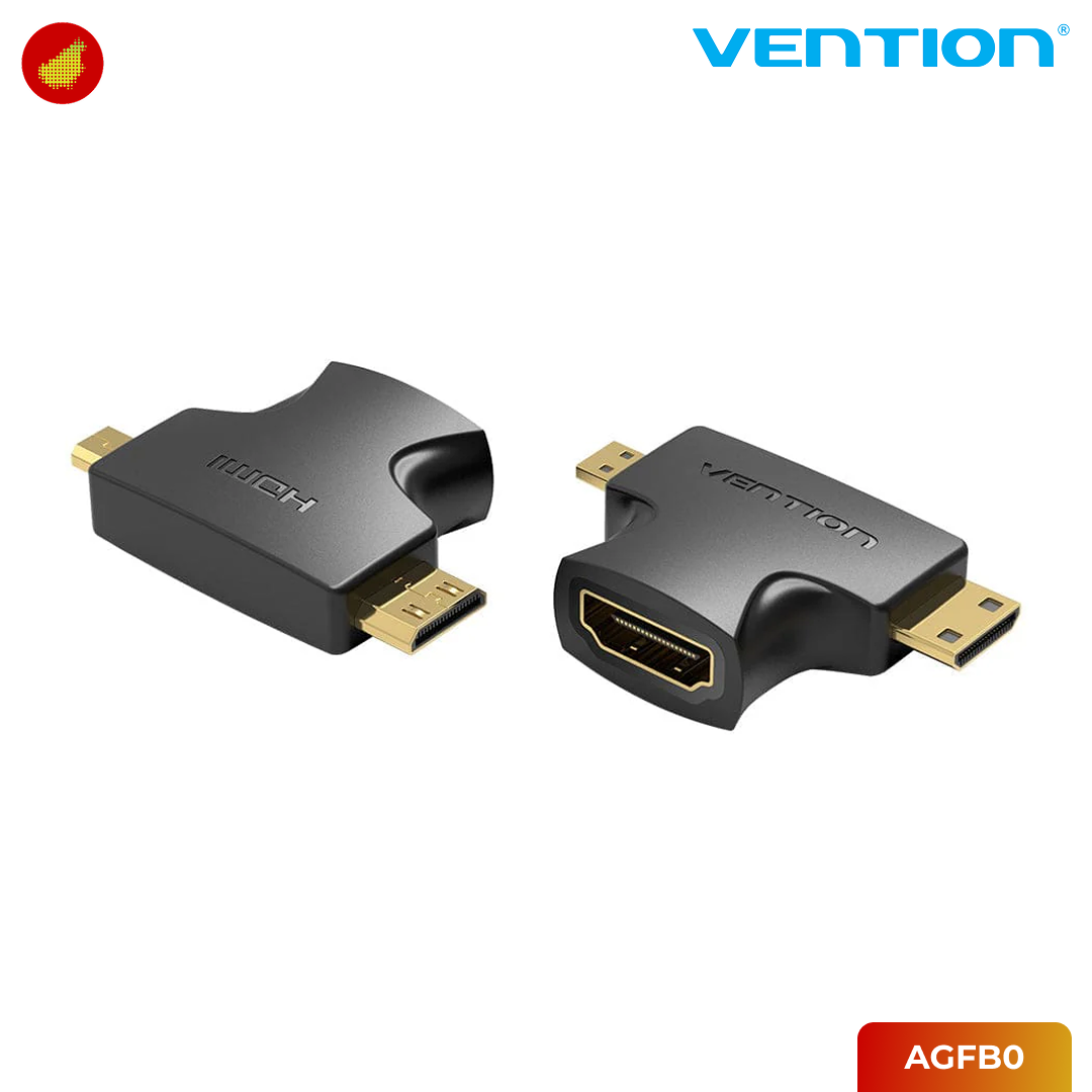 Vention 2 in 1 Mini HDMI and Micro HDMI Male to HDMI Female Adapter