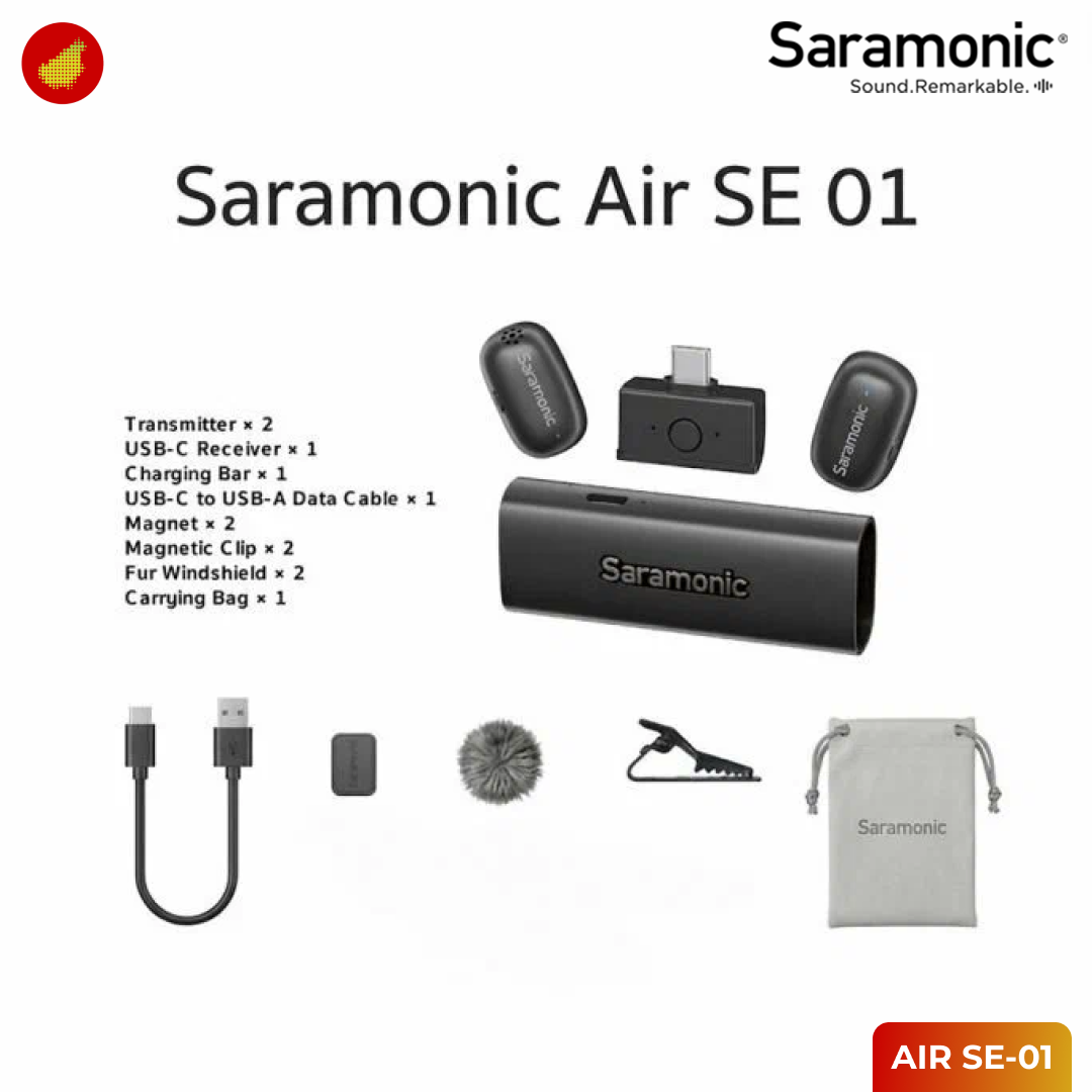 Saramonic AIR SE-01 (2 TX + USB-C RX + Charging Case)