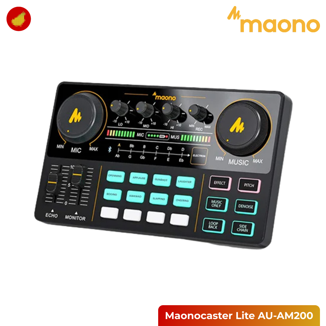 MAONO Podcast Package Maonocaster Lite AU-AM200 Portable Podcast with 2 Pcs AU-MH601 Studio Monitoring Headphone and 2 Pcs AU-A03T Podcast Microphone Kit