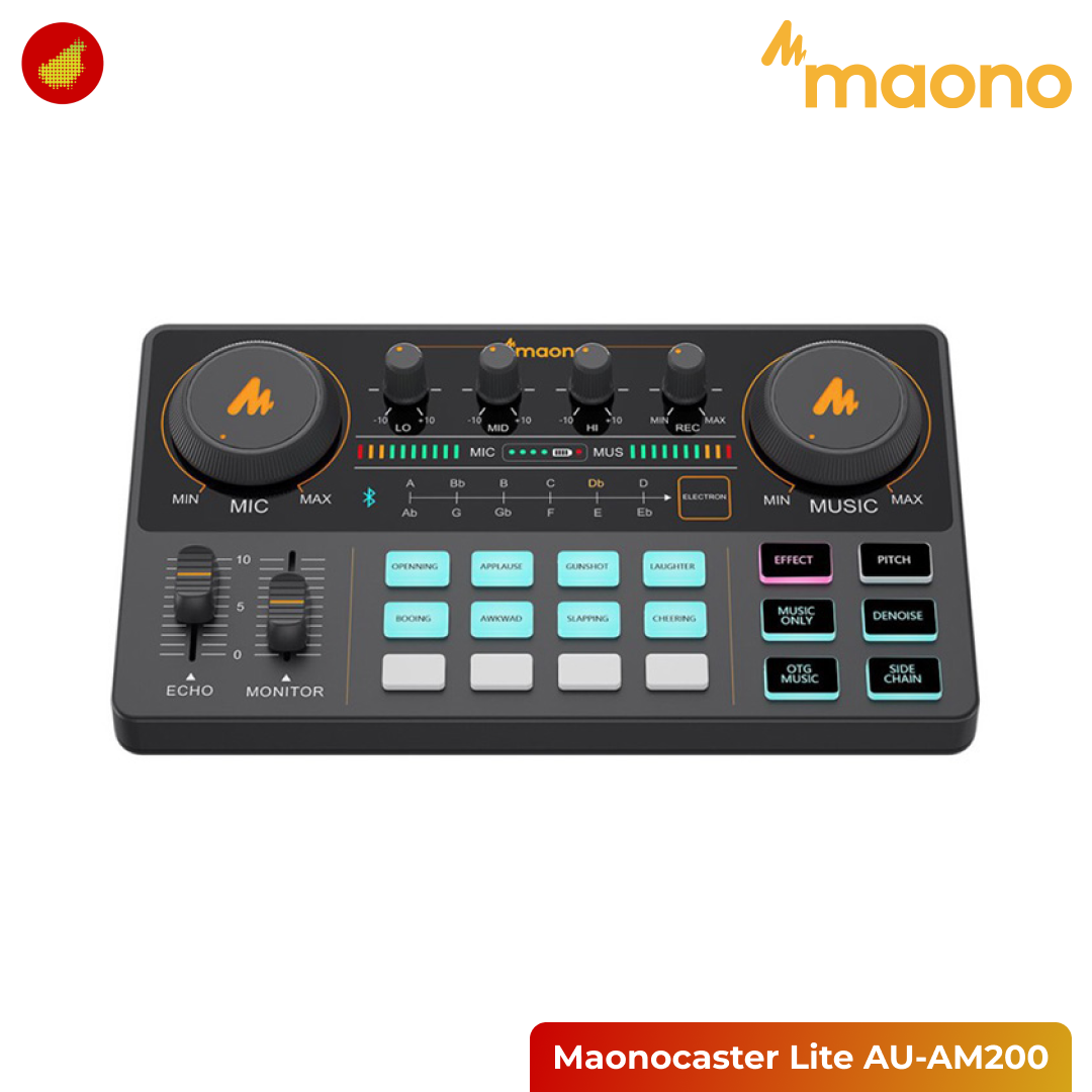 MAONO Podcast Package Maonocaster Lite AU-AM200 Portable Podcast with 2 Pcs AU-MH601 Studio Monitoring Headphone and 2 Pcs AU-A03T Podcast Microphone Kit