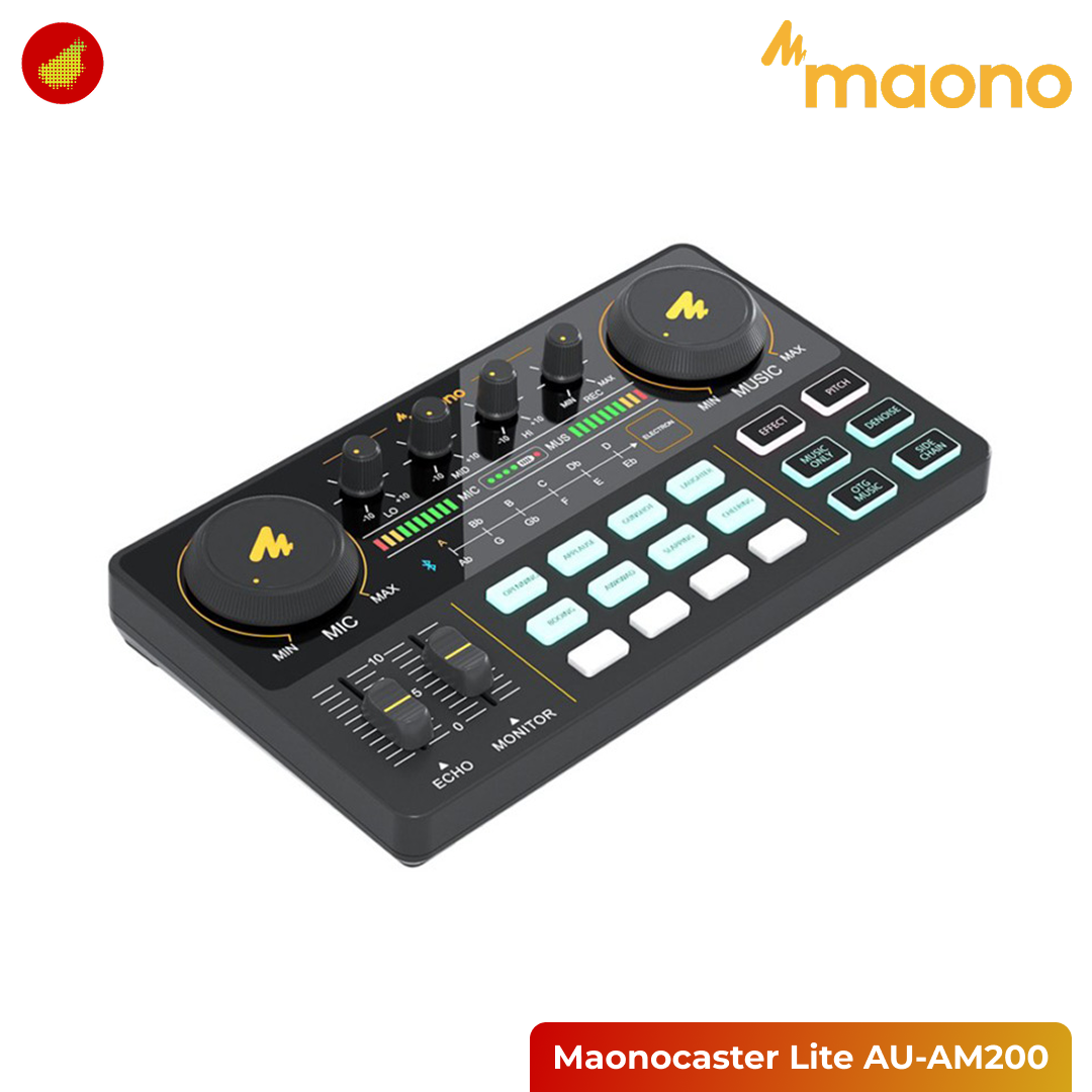 MAONO Podcast Package Maonocaster Lite AU-AM200 Portable Podcast with 2 Pcs AU-MH601 Studio Monitoring Headphone and 2 Pcs AU-A03T Podcast Microphone Kit