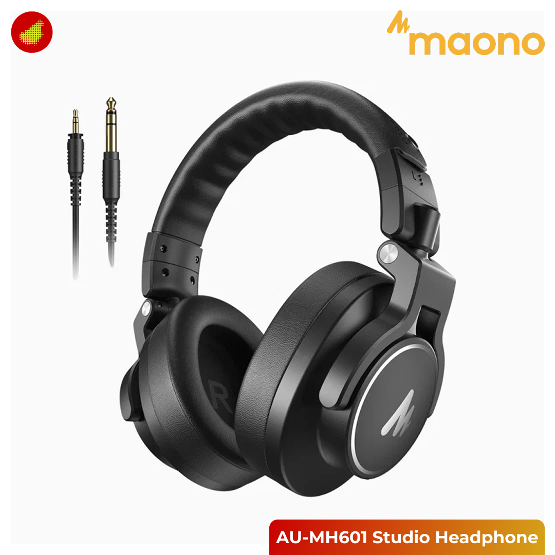 MAONO Podcast Package Maonocaster Lite AU-AM200 Portable Podcast with 2 Pcs AU-MH601 Studio Monitoring Headphone and 2 Pcs AU-A03T Podcast Microphone Kit
