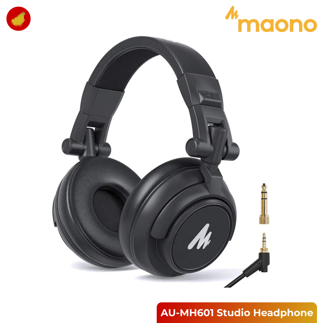 MAONO Podcast Package Maonocaster Lite AU-AM200 Portable Podcast with 2 Pcs AU-MH601 Studio Monitoring Headphone and 2 Pcs AU-A03T Podcast Microphone Kit
