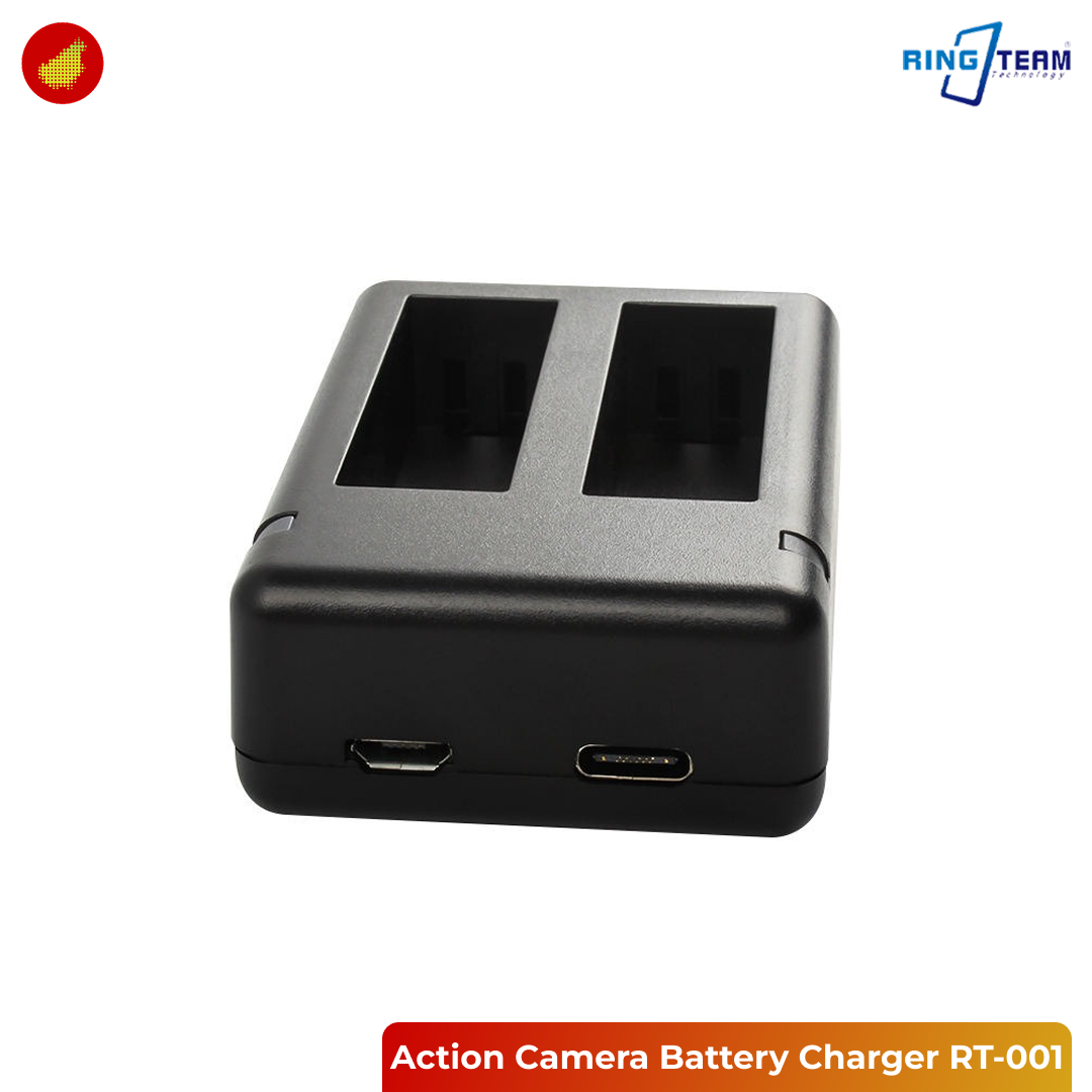 RingTeam Action Camera Battery Charger LED 2 Slot for Insta360 Ace Pro