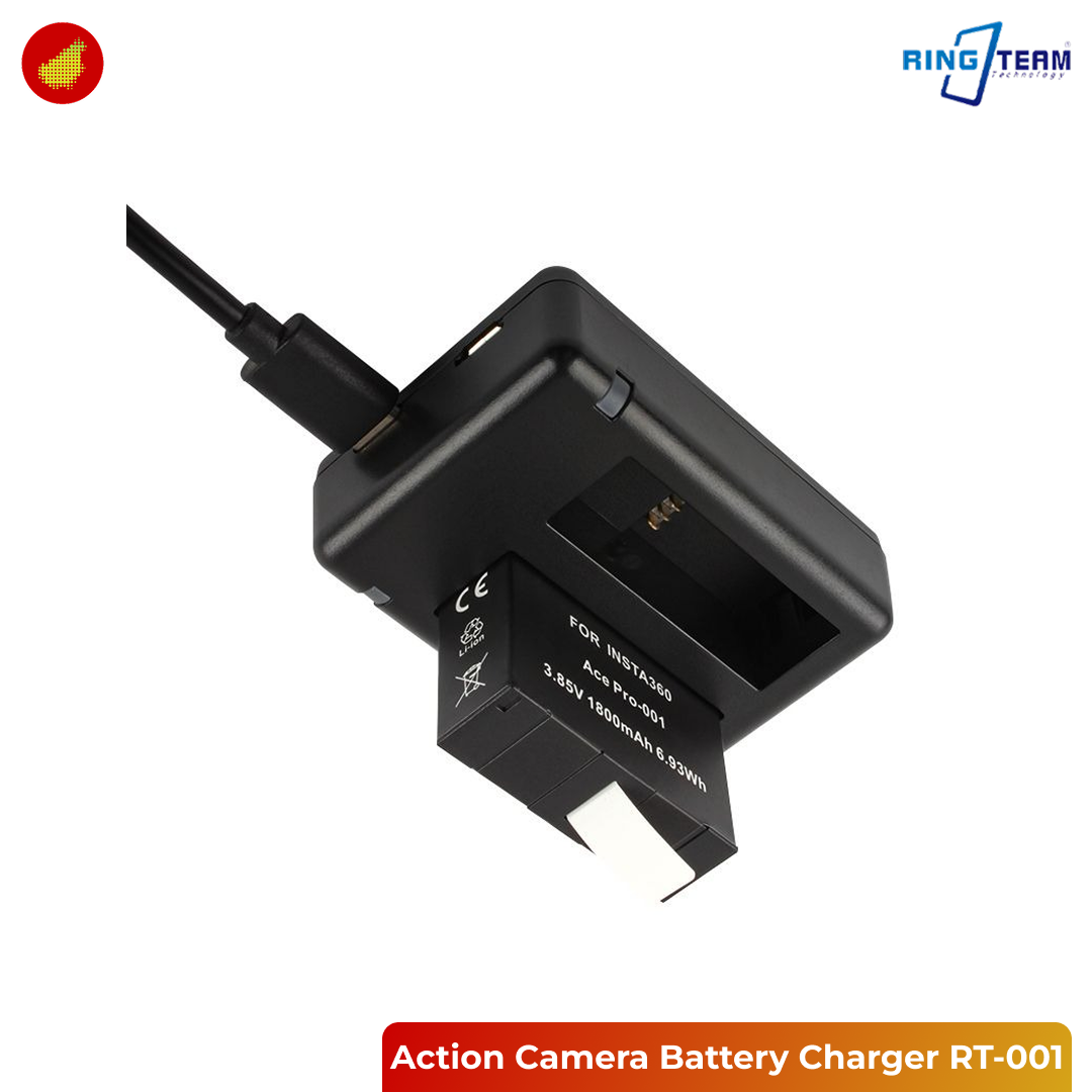 RingTeam Action Camera Battery Charger LED 2 Slot for Insta360 Ace Pro