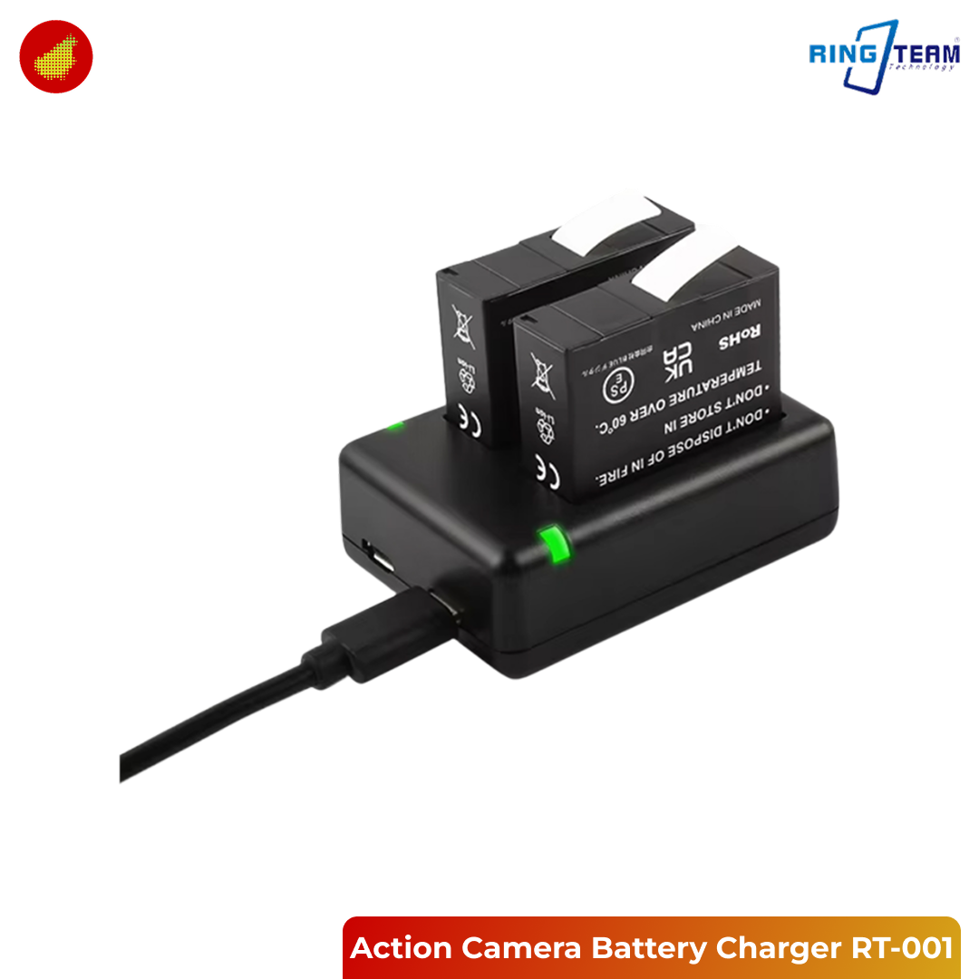 RingTeam Action Camera Battery Charger LED 2 Slot for Insta360 Ace Pro