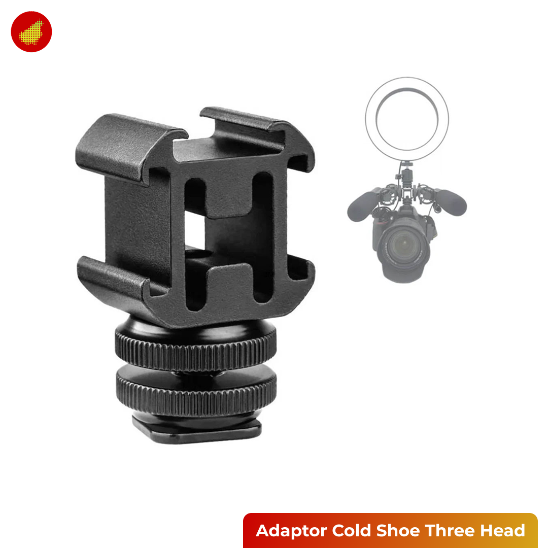 Adaptor Cold Shoe Three Head for camera Hot shoe